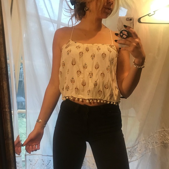 Patterned Boxed Cropped Tank - Picture 2 of 5